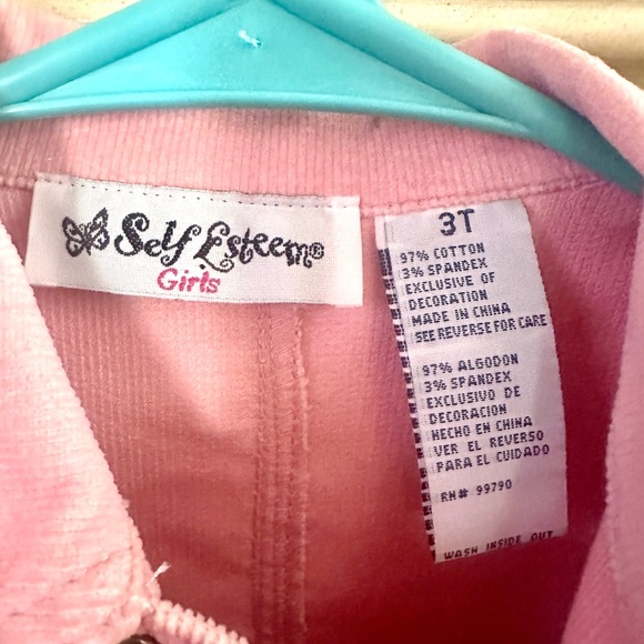 NWT SELF ESTEEM 3T Little Girls corduroy dress with snaps and zipper pocket - Picture 4 of 6